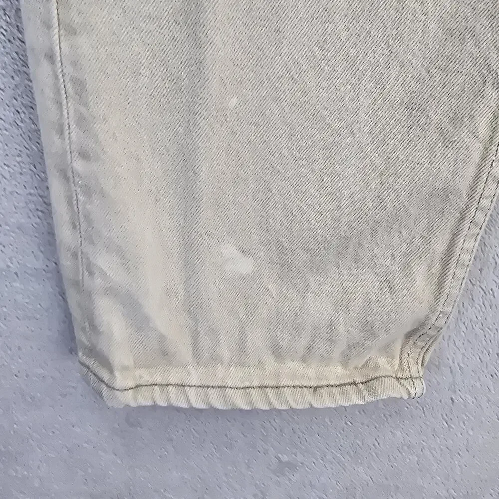 Vintage Levis 501 Jeans Mens Fits 34x29 Beige Off White USA Made 80s (Tag 36x30)